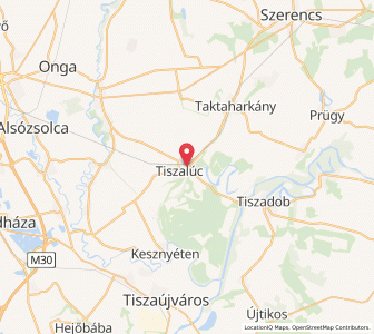Map of Tiszalúc, Borsod-Abaúj-Zemplén