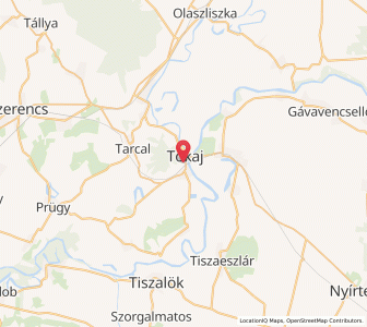 Map of Tokaj, Borsod-Abaúj-Zemplén