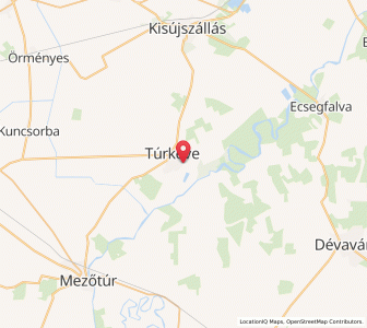 Map of Túrkeve, Jász-Nagykun-Szolnok