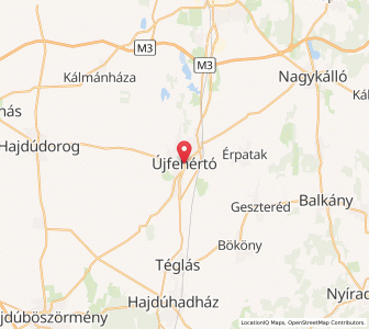 Map of Újfehértó, Szabolcs-Szatmár-Bereg