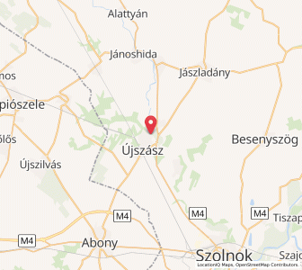 Map of Újszász, Jász-Nagykun-Szolnok
