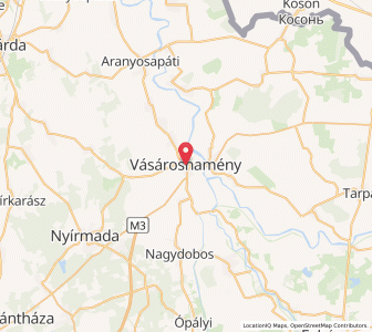 Map of Vásárosnamény, Szabolcs-Szatmár-Bereg