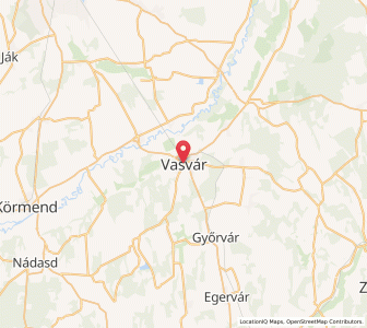 Map of Vasvár, Vas