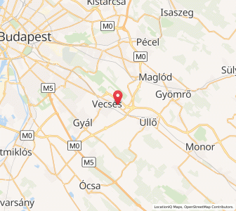 Map of Vecsés, Pest