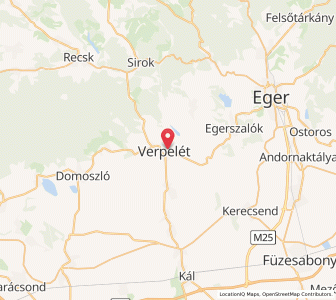 Map of Verpelét, Heves