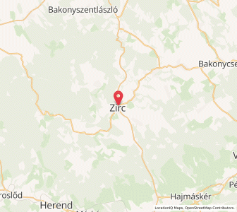Map of Zirc, Veszprém