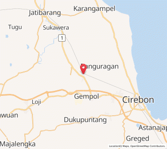 Map of Arjawinangun, West Java