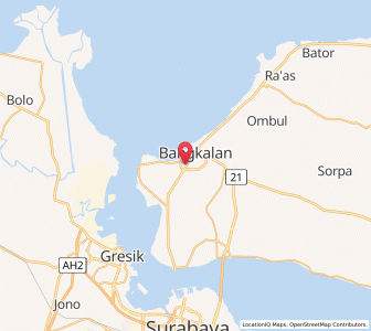 Map of Bangkalan, East Java