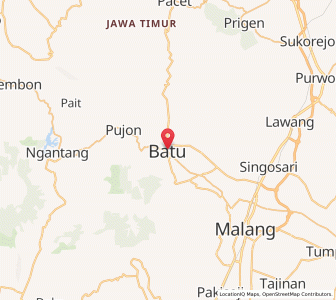 Map of Batu, East Java