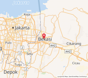 Map of Bekasi, West Java