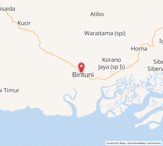 Map of Bintuni, West Papua