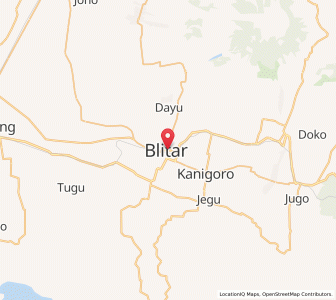 Map of Blitar, East Java