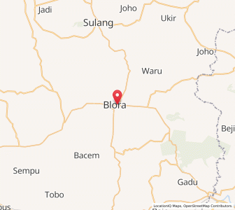 Map of Blora, Central Java