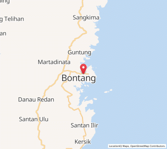 Map of Bontang, East Kalimantan