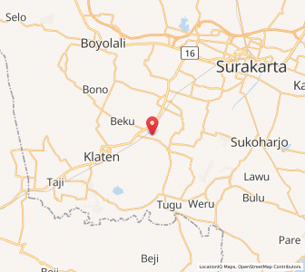 Map of Ceper, Central Java