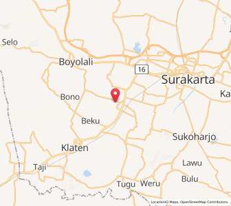 Map of Delanggu, Central Java