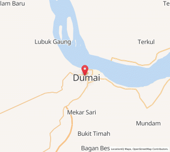 Map of Dumai, Riau