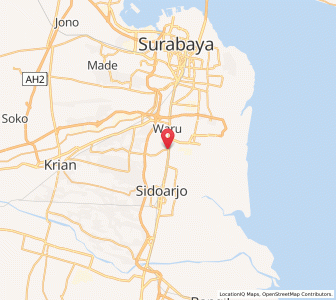 Map of Gedangan, East Java