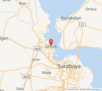 Map of Gresik, East Java