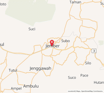 Map of Jember, East Java