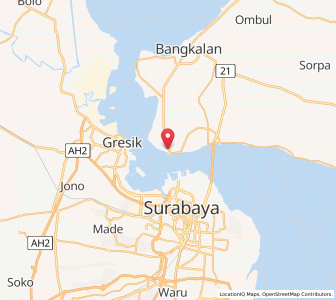 Map of Kamal, East Java