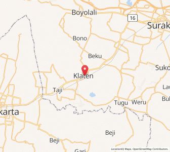Map of Klaten, Central Java