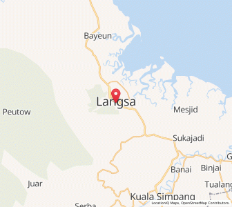 Map of Langsa, Aceh