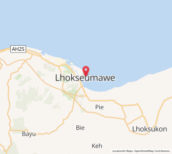 Map of Lhokseumawe, Aceh