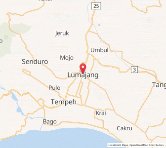 Map of Lumajang, East Java
