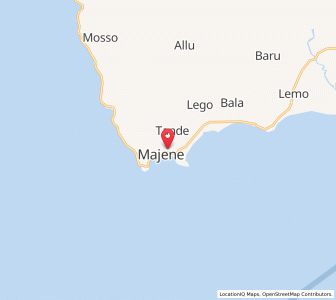 Map of Majene, West Sulawesi