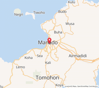 Map of Manado, North Sulawesi