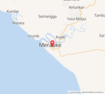 Map of Merauke, South Papua