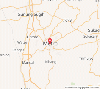 Map of Metro, Lampung