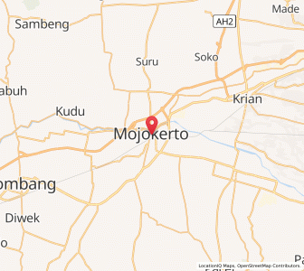 Map of Mojokerto, East Java