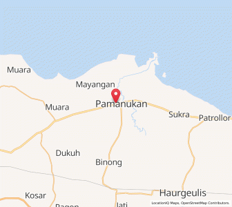 Map of Pamanukan, West Java