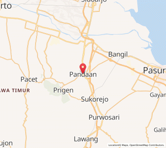 Map of Pandaan, East Java