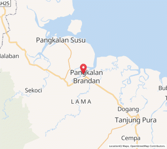 Map of Pangkalan Brandan, North Sumatra