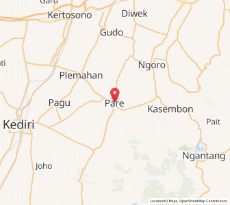 Map of Pare, East Java