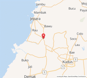 Map of Pecangaan, Central Java