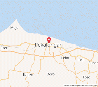 Map of Pekalongan, Central Java