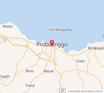 Map of Probolinggo, East Java