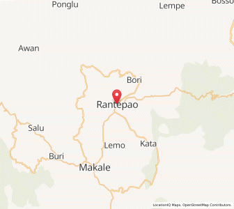 Map of Rantepao, South Sulawesi