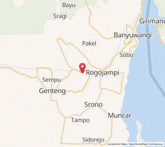 Map of Singojuruh, East Java