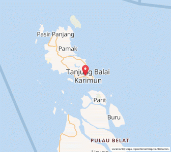 Map of Tanjung Balai, Riau Islands