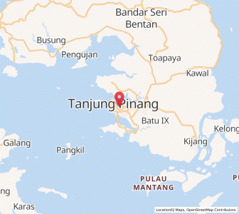 Map of Tanjung Pinang, Riau Islands