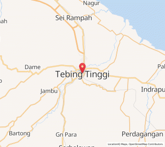 Map of Tebingtinggi, North Sumatra