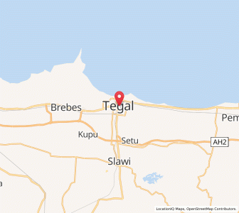 Map of Tegal, Central Java