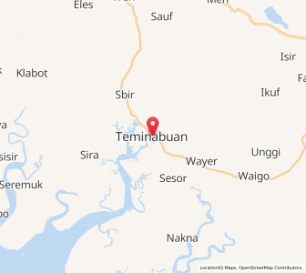 Map of Teminabuan, Southwest Papua