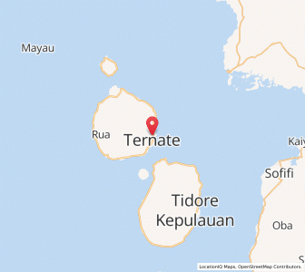 Map of Ternate, North Maluku