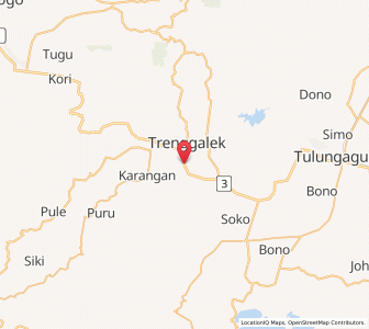 Map of Trenggalek, East Java